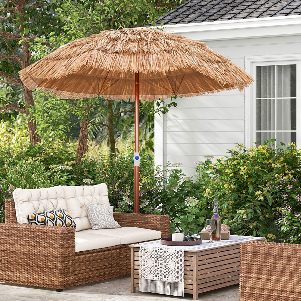 Costway Thatched Patio Umbrella with Carrying Bag 1.9m Image 2