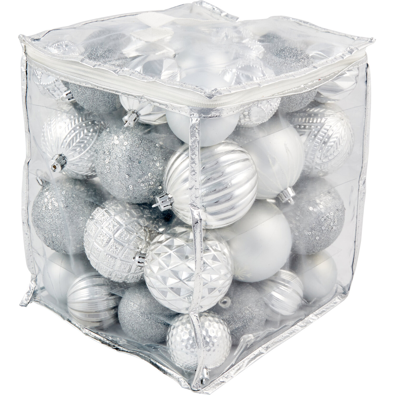 Pack of 50 Angel Whispers Bauble Pack - Silver Image 1