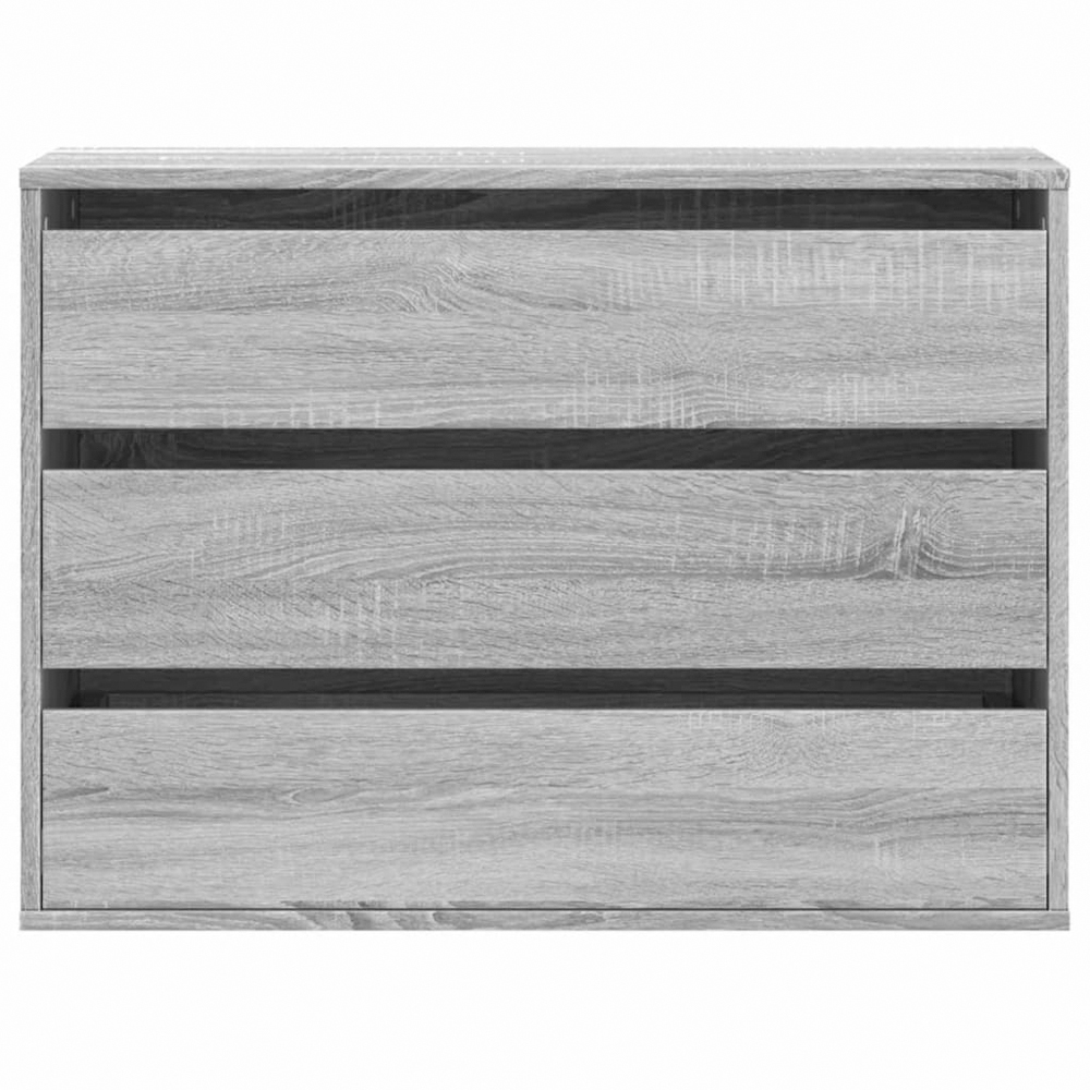 vidaXL 3 Drawer Grey Sonoma Engineered Wood Chest of Drawers Image 4