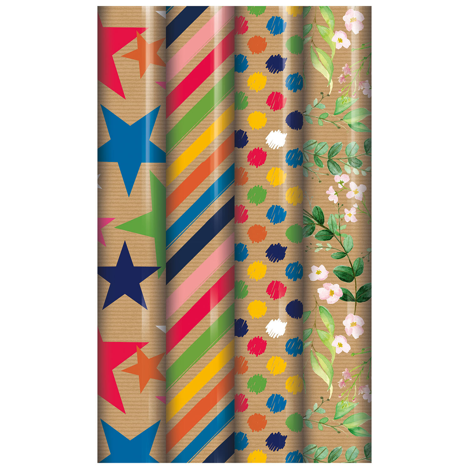 Quality Kraft Gift Wrap  - Multicolour Image 1