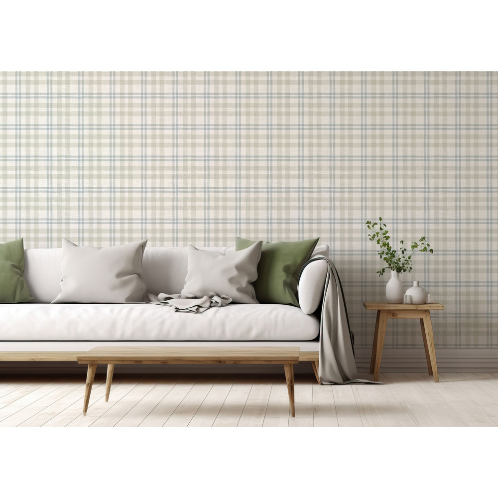 Arthouse Countryside Check Natural Wallpaper Image 4