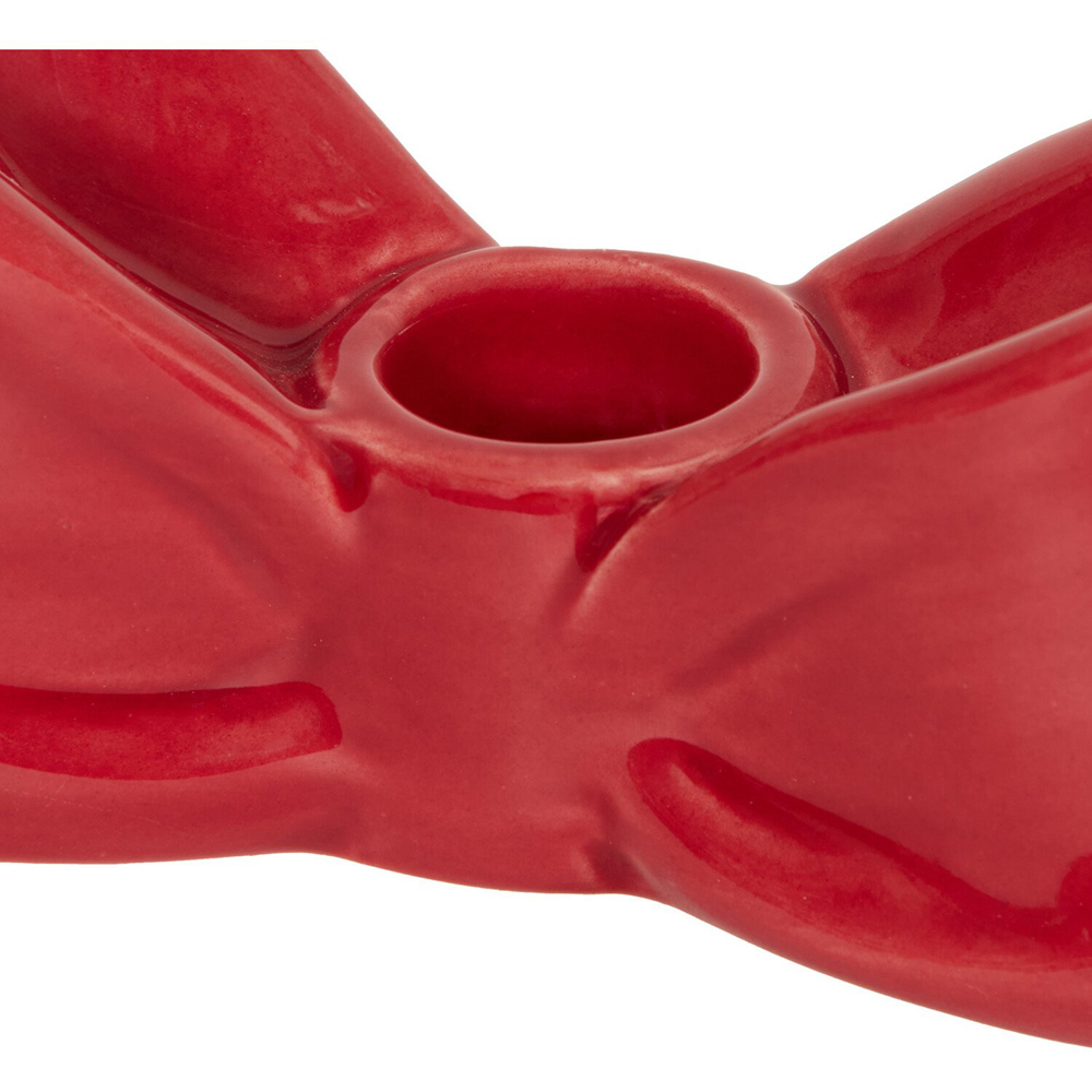 Bow Taper Christmas Candle Holder Image 6