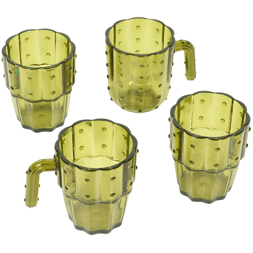 Casablanca Stackable Cactus Glass Set Green Image 3