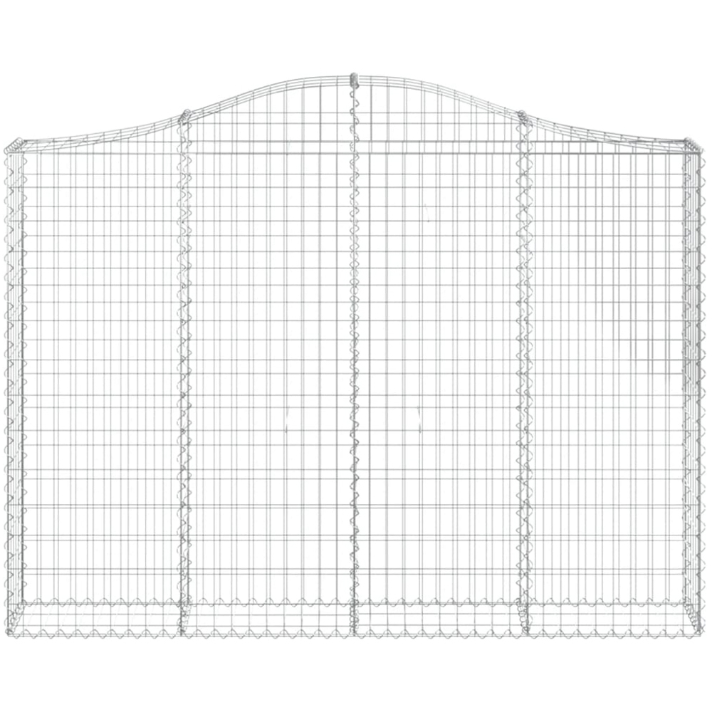 vidaXL Silver Galvanised Iron Arched Gabion Basket 140/160 x 30 x 200cm Image 2