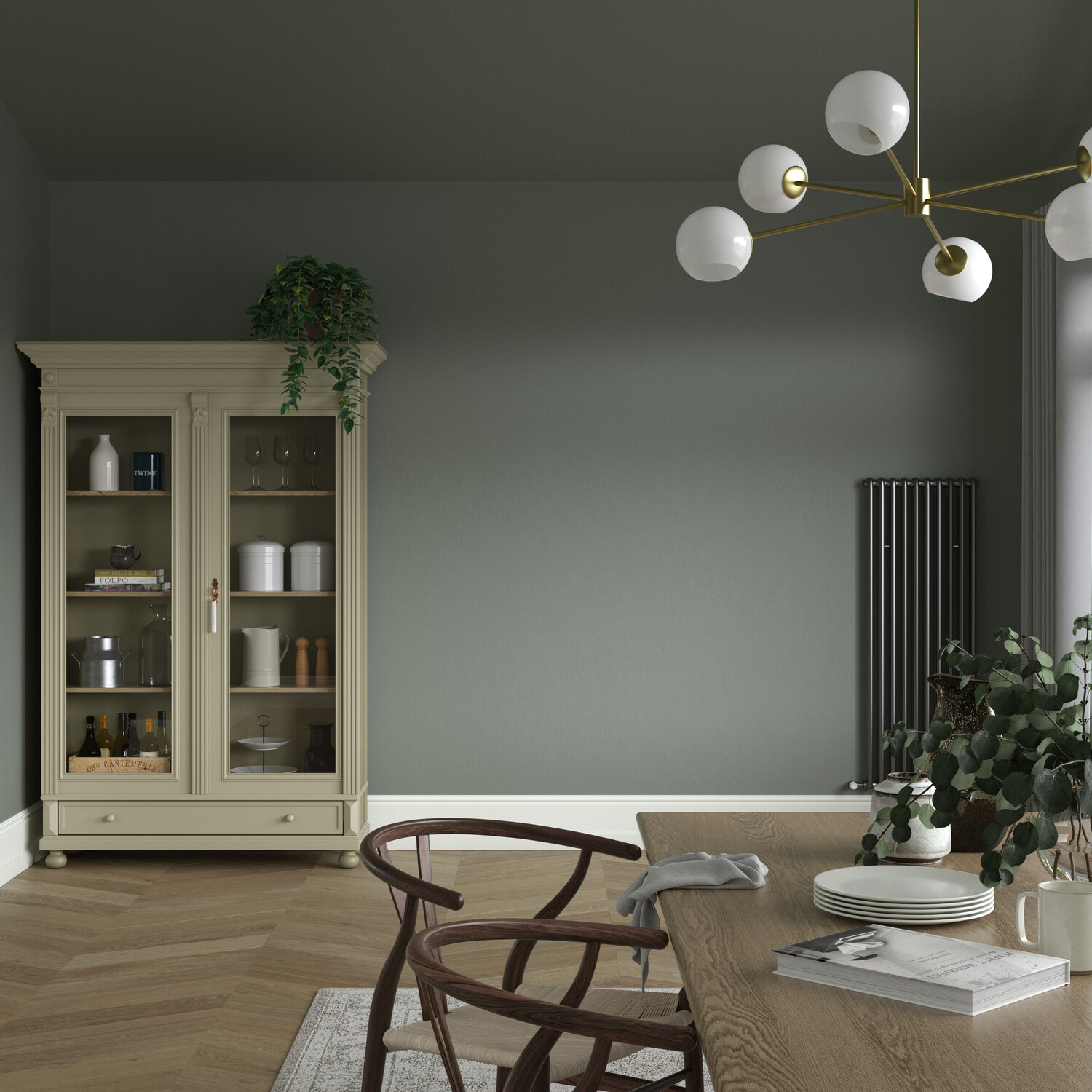 Dulux Heritage Walls and Ceilings Waxed Khaki Velvet Matt Emulsion Paint Tester Image 7