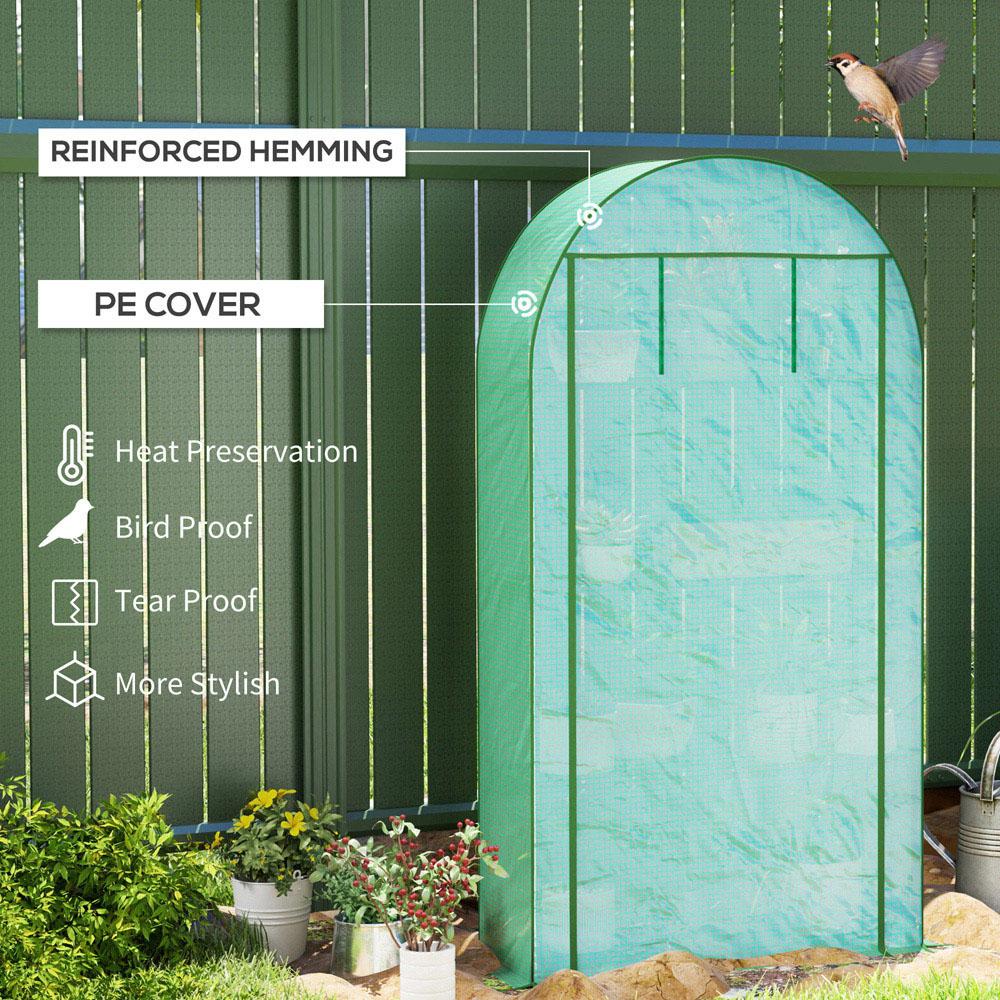 Outsunny Green 4 Shelf PE Cover 3.4 x 1.4ft Mini Greenhouse Image 4