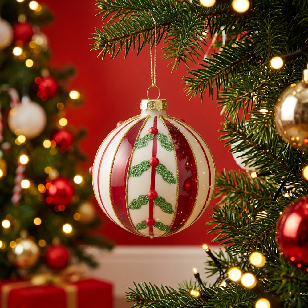 Festive Striped Bauble Image 2
