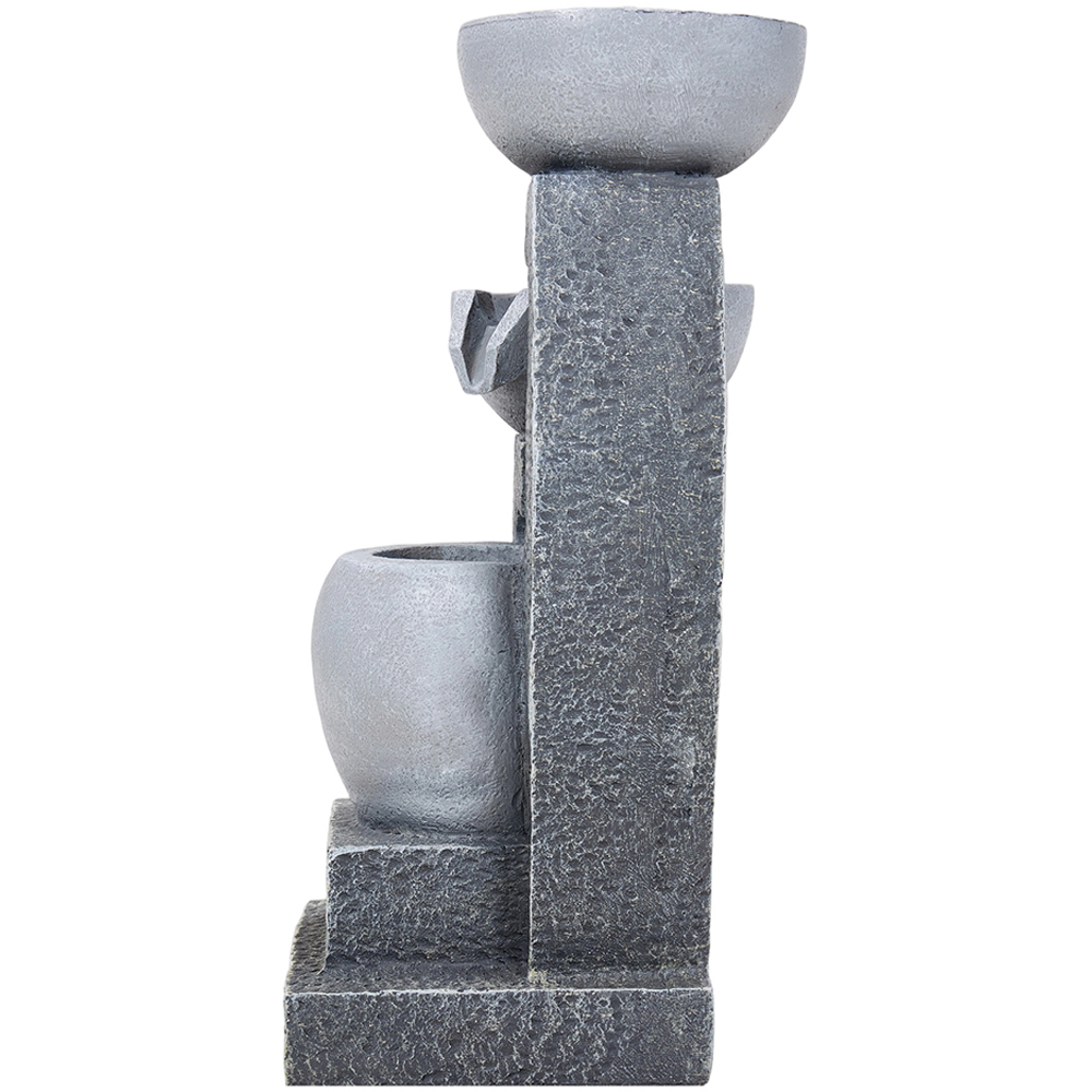Living and Home 3-Tier Stone Effect Cascading Bowl Solar LED Water Feature Image 3