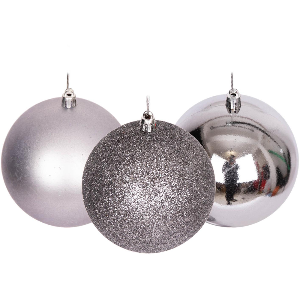 Shatchi 6cm Mid Grey Luxury Bauble 18 Pack Image 2