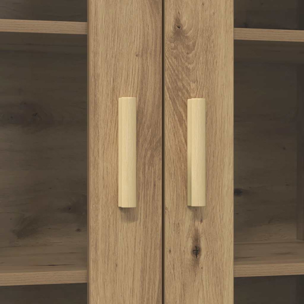 vidaXL 2 Glass Door Artisan Oak Hanging Wall Cabinet Image 8