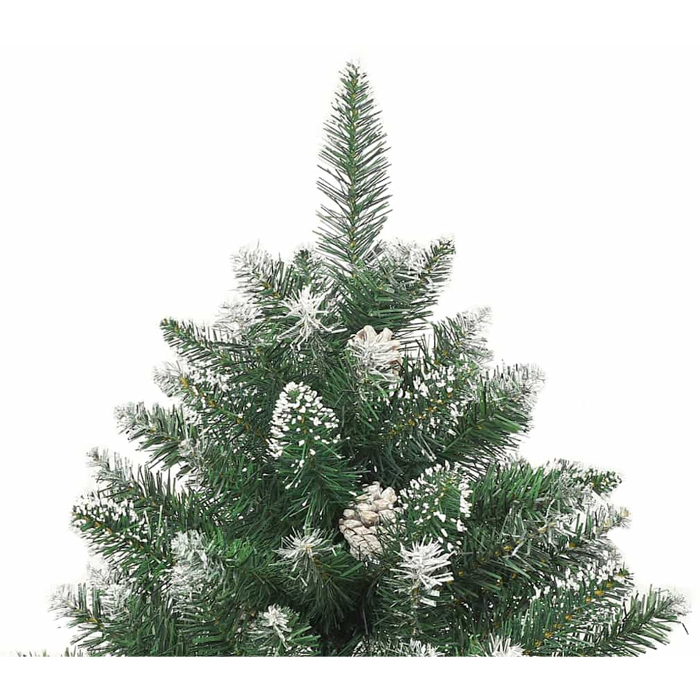 vidaXL Pre-Lit Blue Baubles Green Artificial Snow Tipped Christmas Tree 8ft Image 7