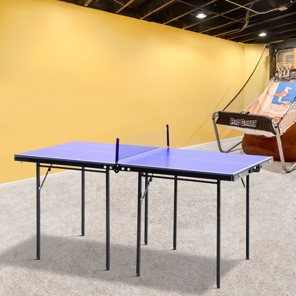 HOMCOM Foldable Mini Table Tennis Set with Net Image 2