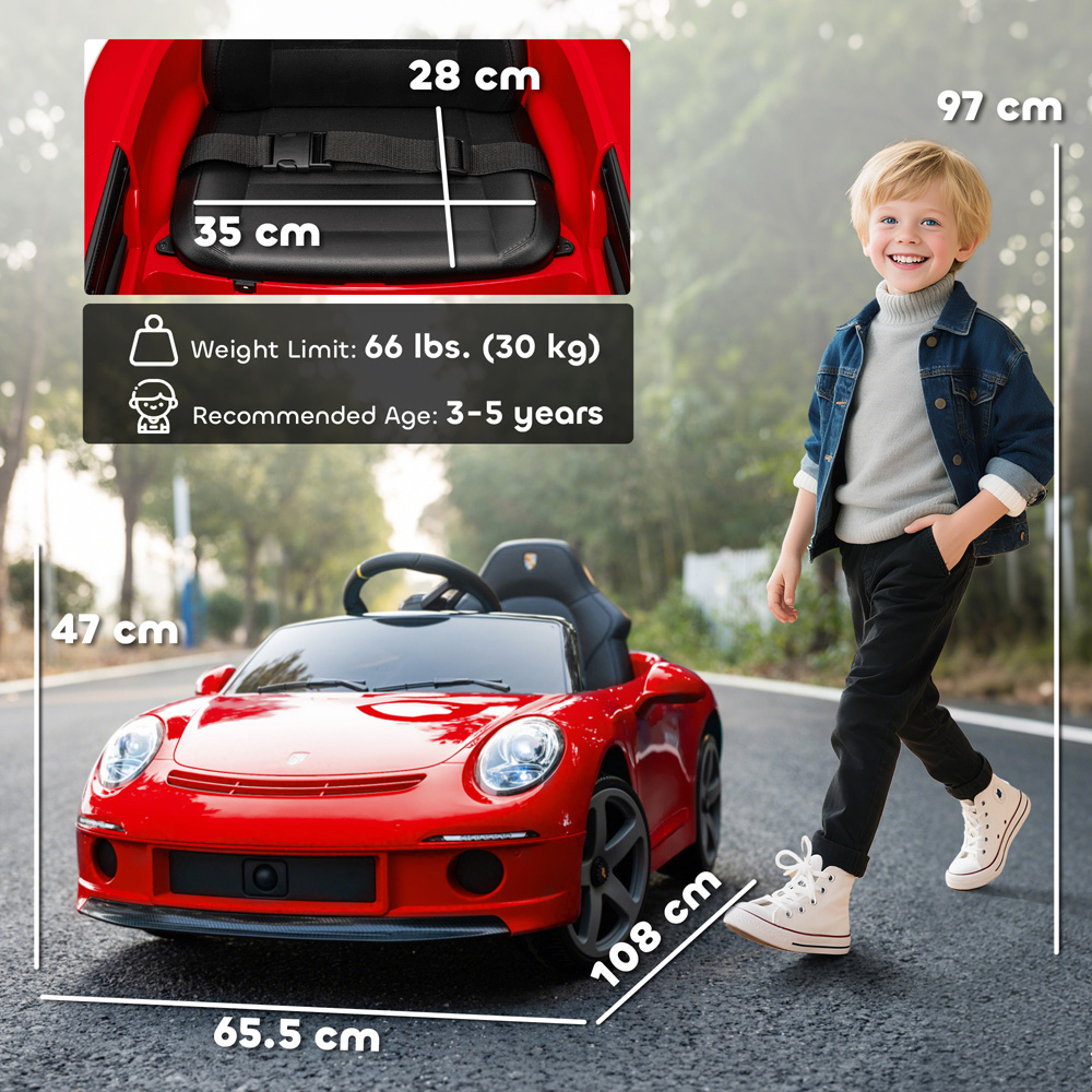 Tommy Toys RUF GT Red Kids Electric Car 12V Image 9