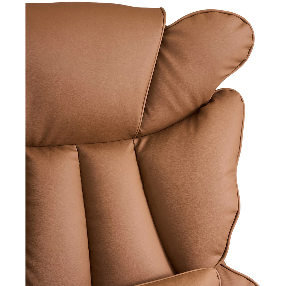 Living and Home Brown Ergonomic Office Chair with Adjustable Armrests and Footrest Image 3