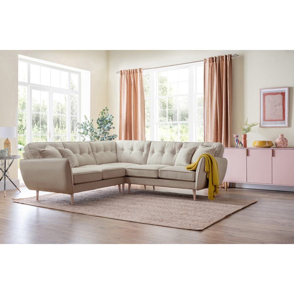 Opry Faro 4 Seater Button Back Beige Left Hand Corner Sofa Image 5