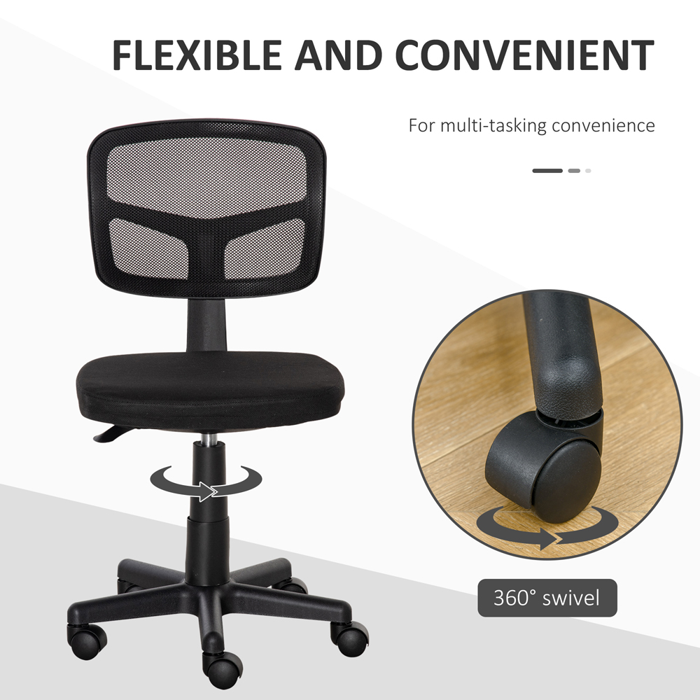 Vinsetto Black Ergonomic Swivel Mesh Office Chair Image 6