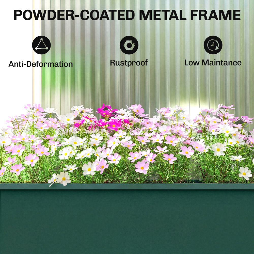 Outsunny Green Metal Raised Garden Bed 45 x 60 x 27cm Image 5