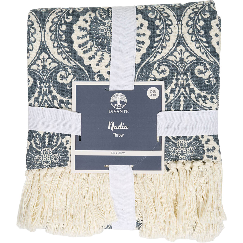 Nadia Printed Throw Blue Image 1
