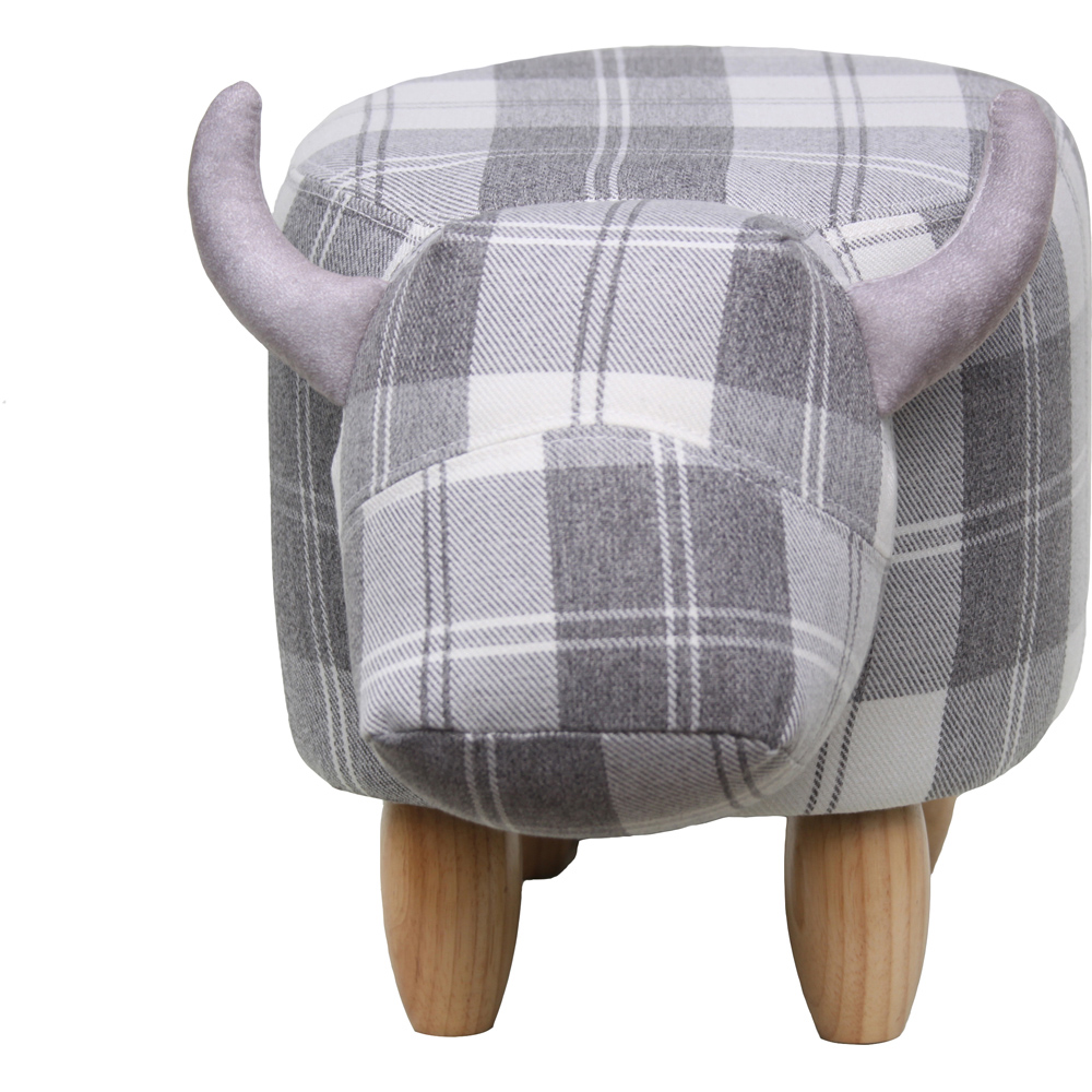 Gardeco Maisie The Grey Tartan Cow Footstool Image 4