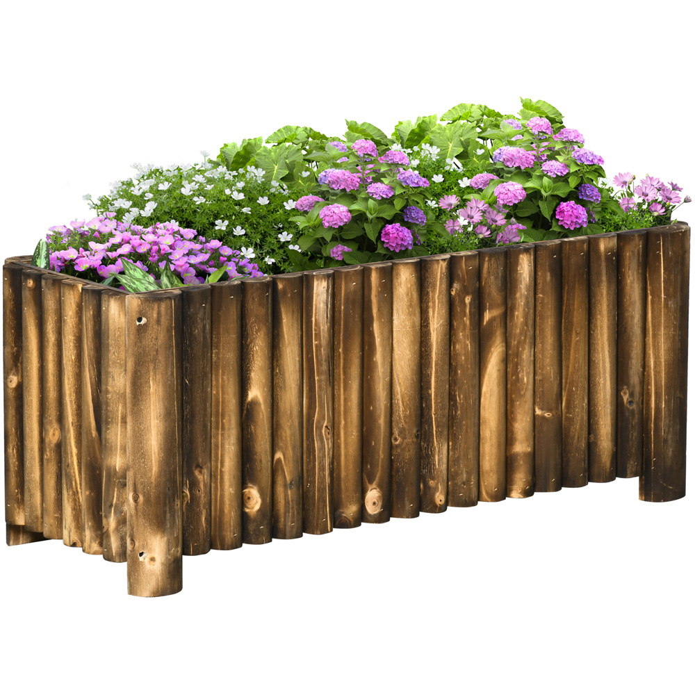 Outsunny Wooden Rectangular Raised Bed Planter 40 x 38.5 x 100cm Image 1