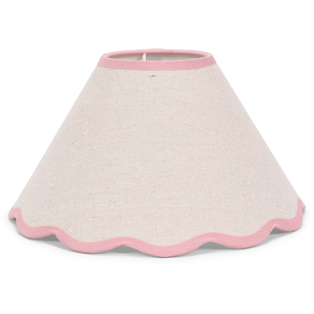 ValueLights Florie Tapered Natural and Pink Scallop Lamp Shade Small  Image 1