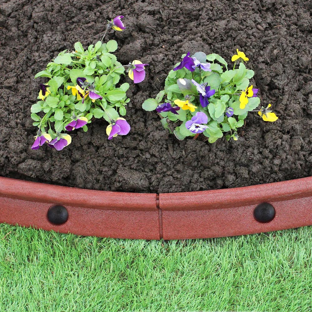 MonsterShop Terracotta 4ft 10 Pack Flexible Lawn Edging Image 2