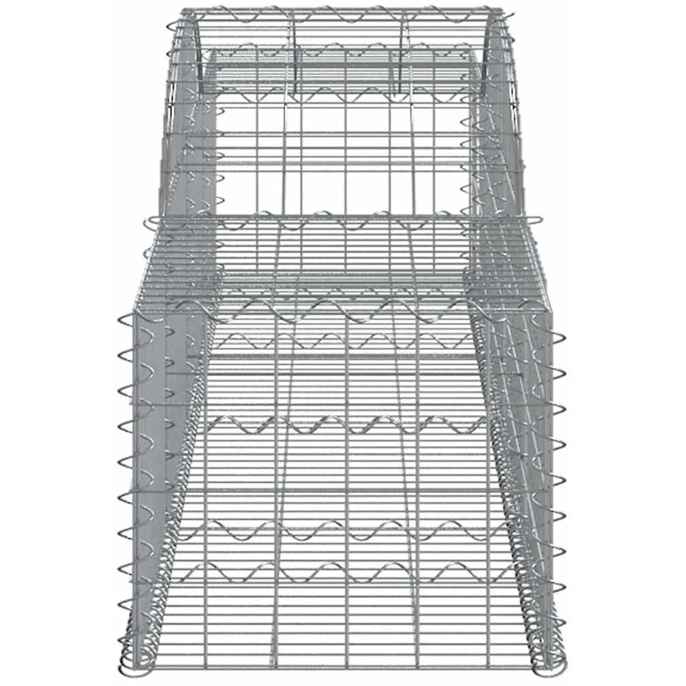vidaXL Silver Galvanised Iron Arched Gabion Basket 300 x 50 x 40/60cm 30 Pack Image 3
