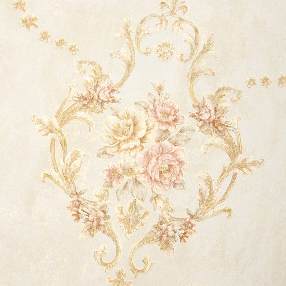 Living and Home Floral Pattern 3D Embossed Cream Non-Pasted Non-Woven Wallpaper Image 6