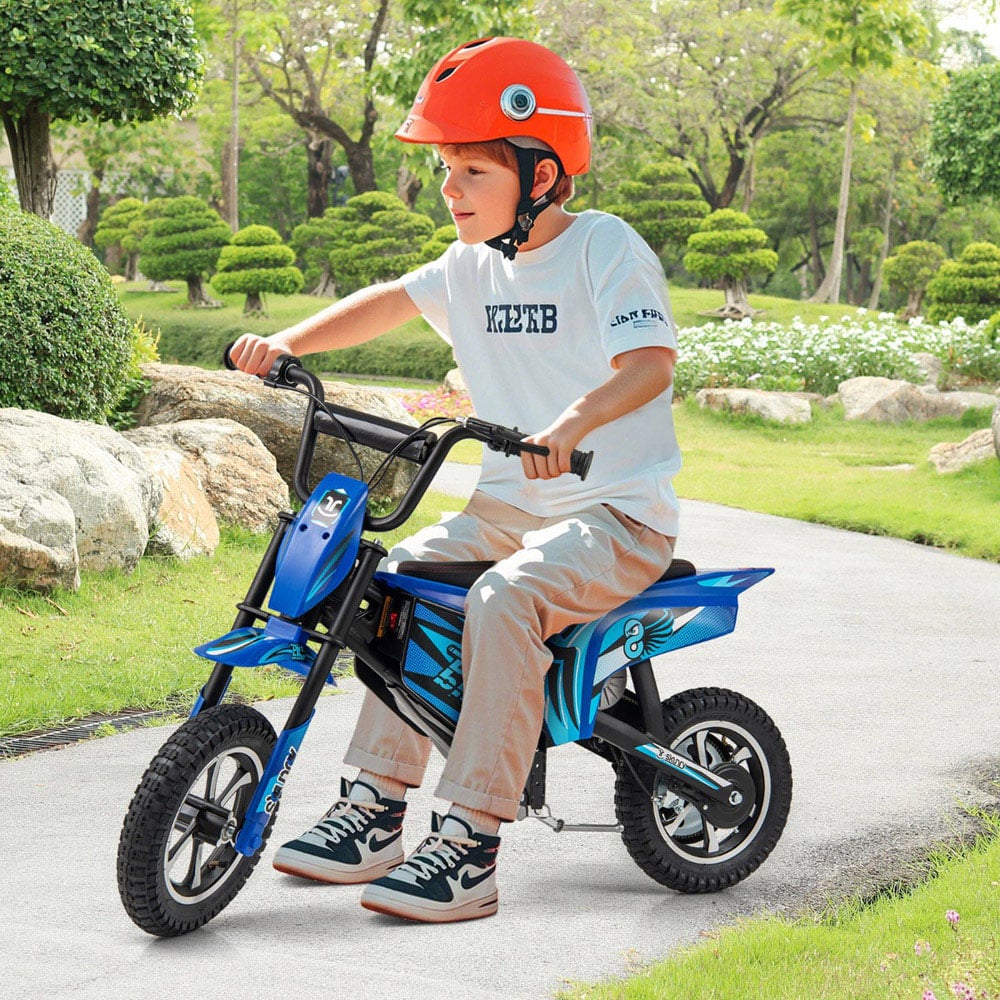 Costway Navy Kids Electric Motorcycle with Pneumatic Tyres Image 2