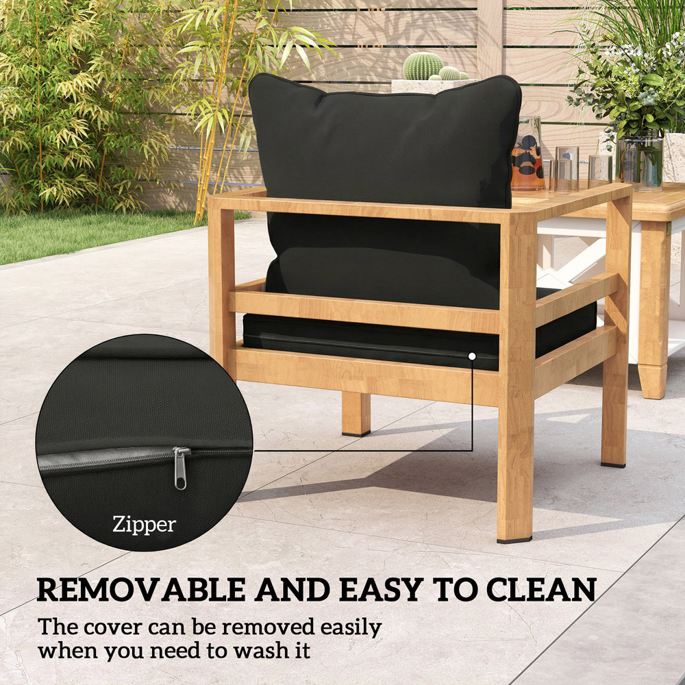 Outsunny Black Seat and Back Pad Garden Chair Cushion Set 62cm Image 7
