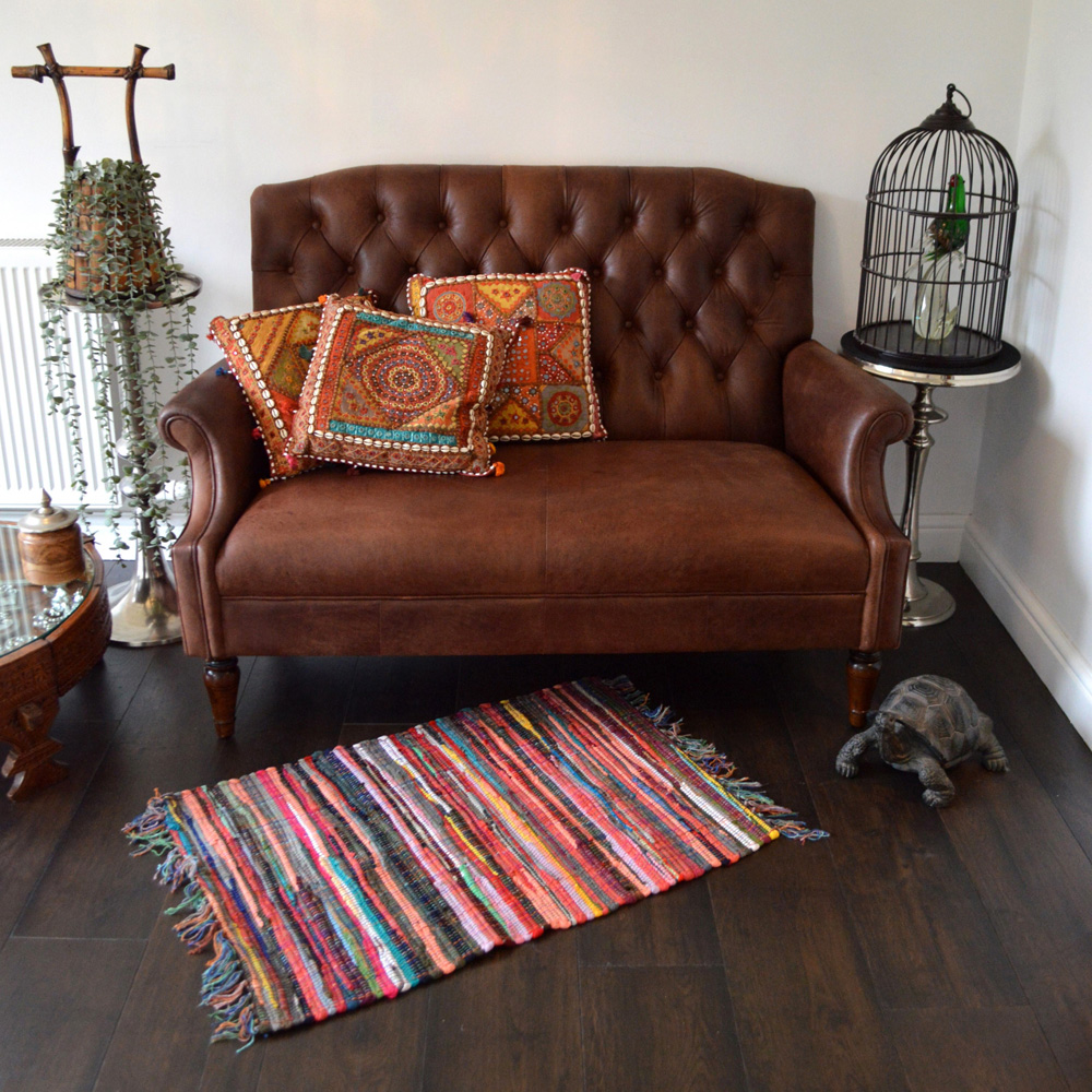 Allure Home Fashions Chindi Recycled Rag Rug with Fringe 50 x 80cm Image 2