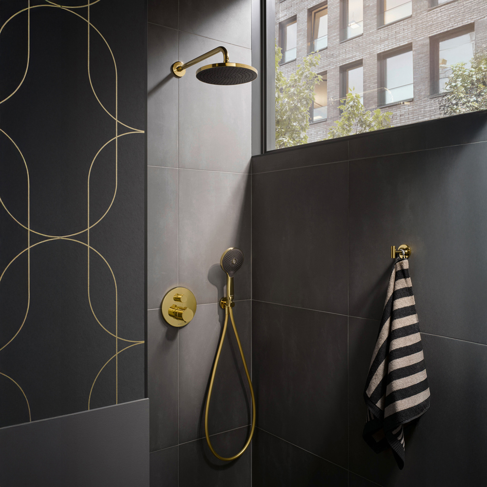Duravit D120 MinusFlow Polished Gold 3 Jet Hand Shower Image 5