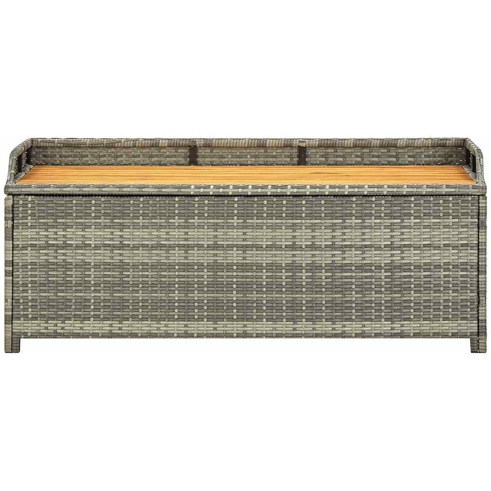 vidaXL Grey Poly Rattan Garden Storage Bench 120 x 50 x 50cm Image 3