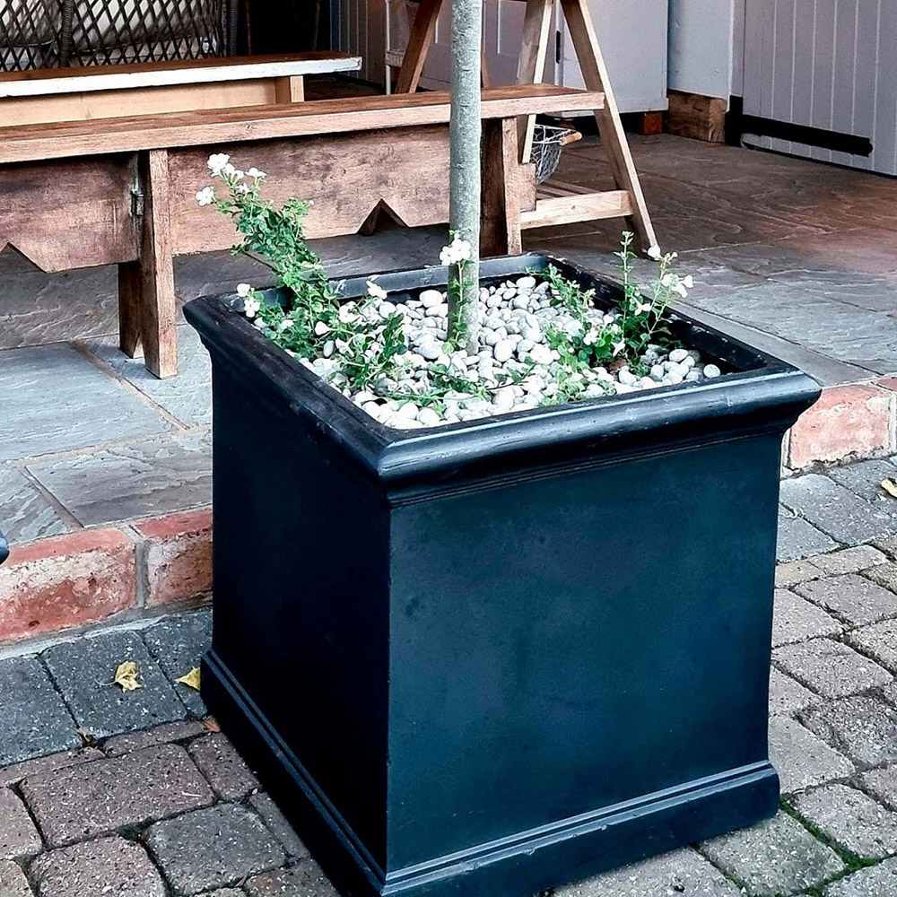 wilko Victorian Flower Box Black Light Stone Outdoor Planter 44cm Image 5