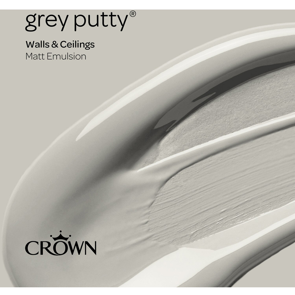Crown Wall & Ceilings Grey Putty Matt Emulsion 2.5L Image 8