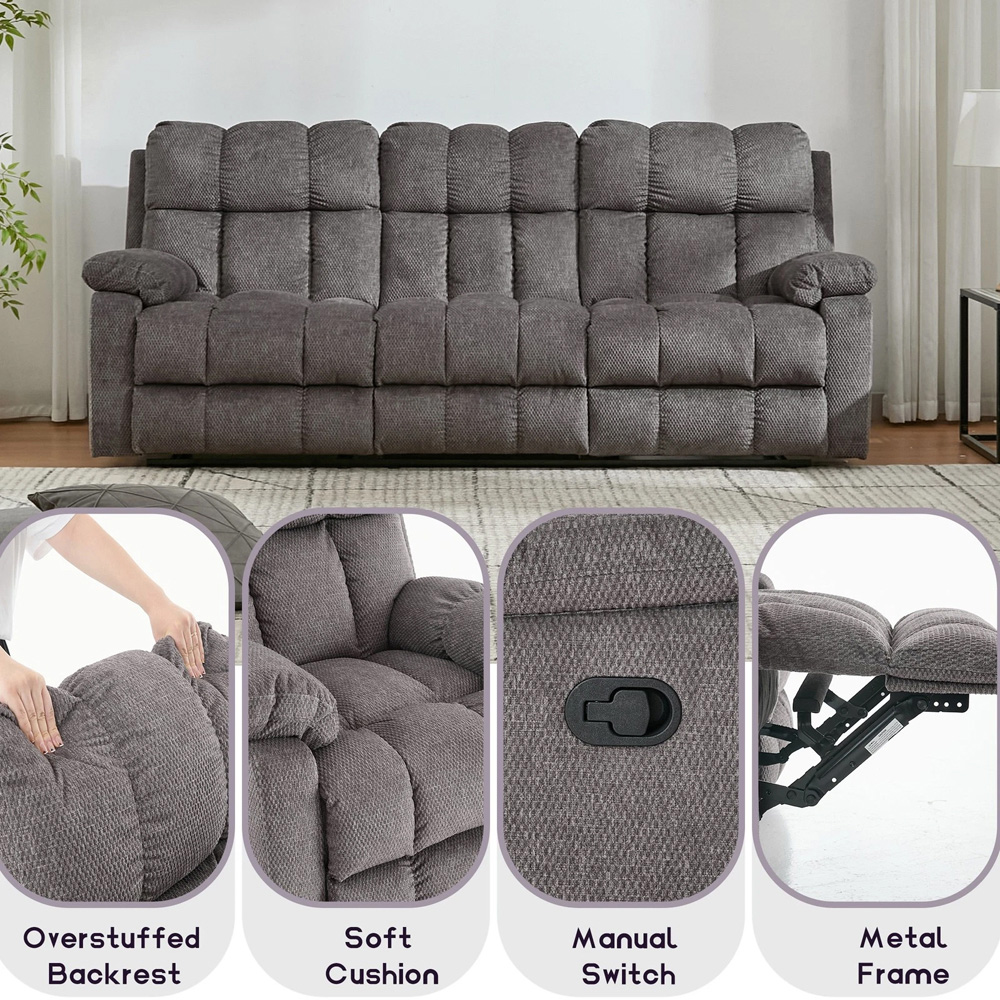 Furniture One 5 Seater Manual Recliner Sofa Set Image 8