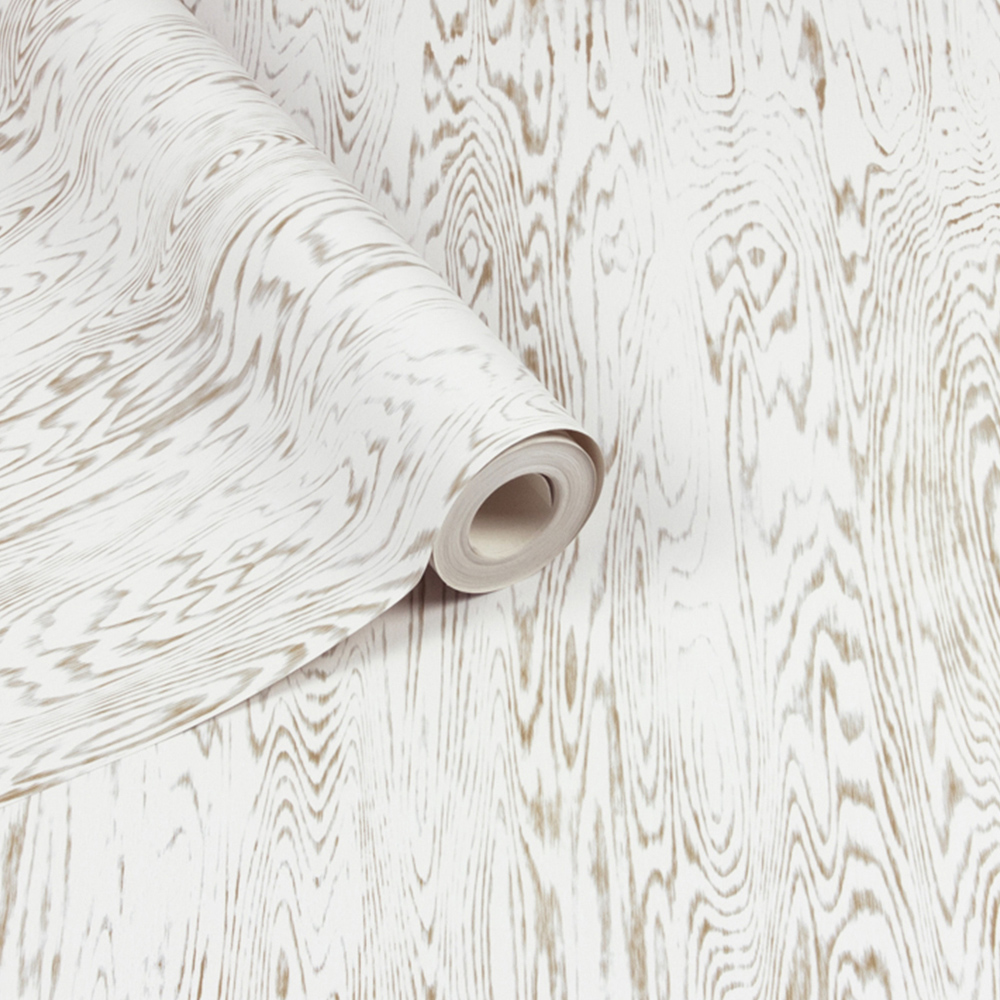Arthouse Wood Grain White Wallpaper Image 2