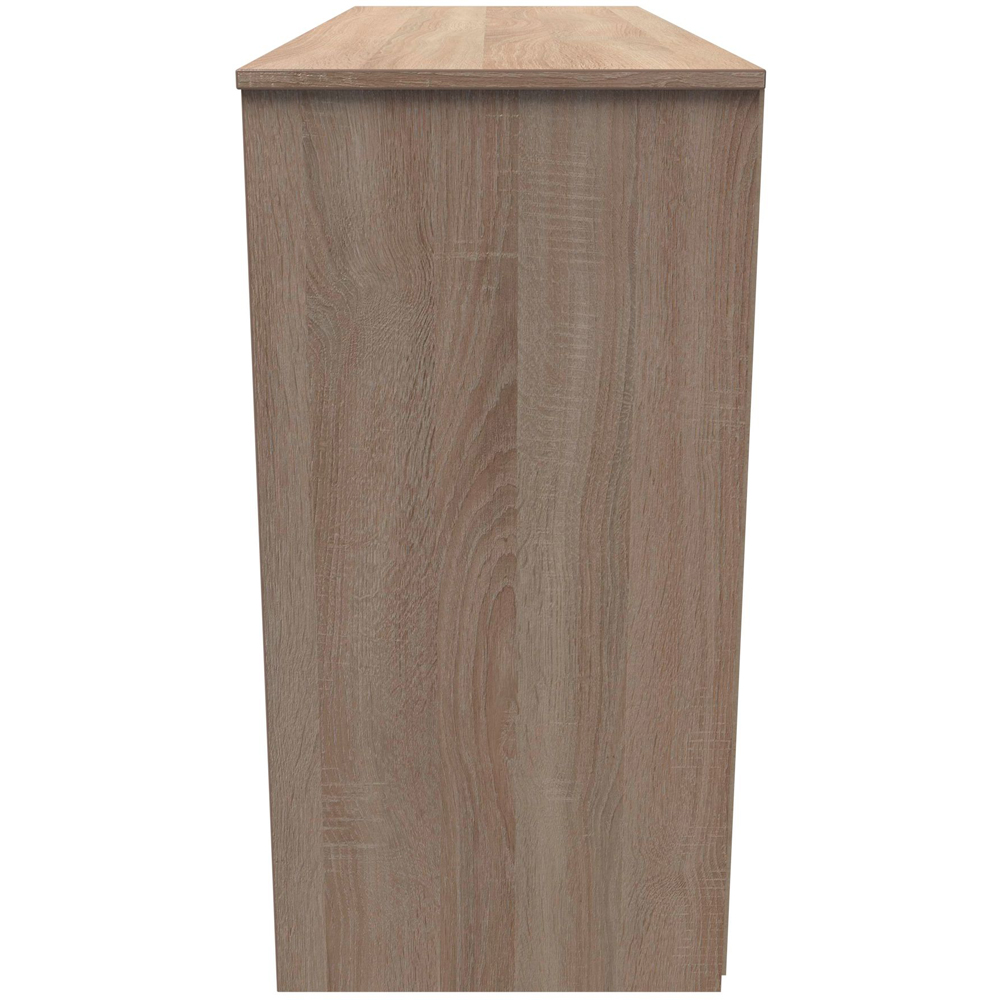 Crowndale Monaco 6 Drawer White Gloss and Bardolino Oak Wide Chest of Drawers Ready Assembled Image 4