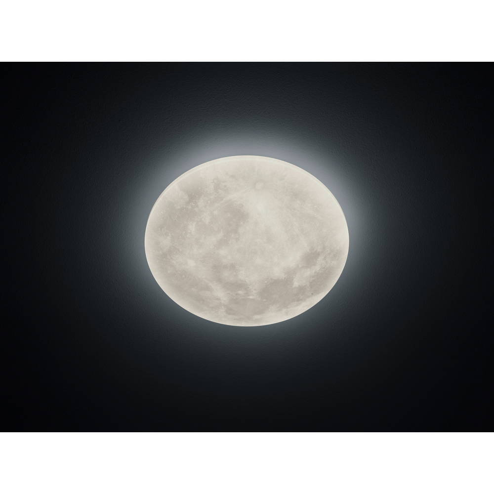 TRIO Lunar Moon Motif White Integrated LED Ceiling Light Image 2