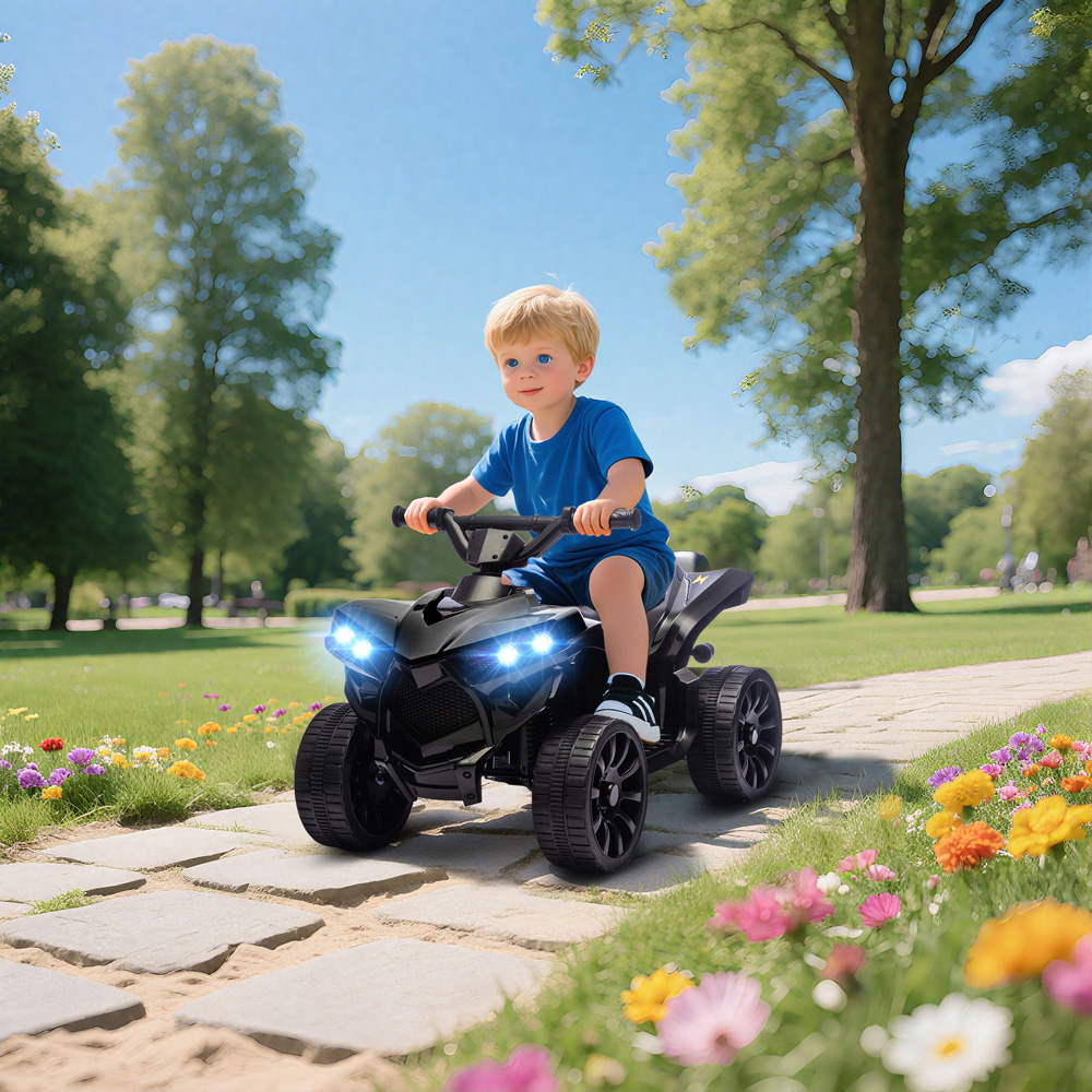 Tommy Toys AIYAPLAY Kids Black Ride On ATV Quad Bike 6V Image 2