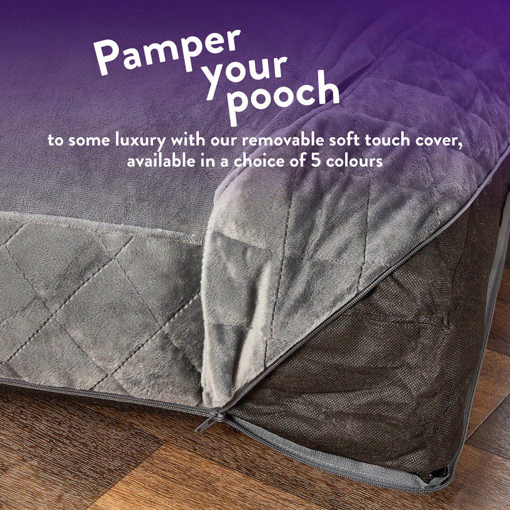 Slumberdown Large Grey Padded Pet Bed Image 6