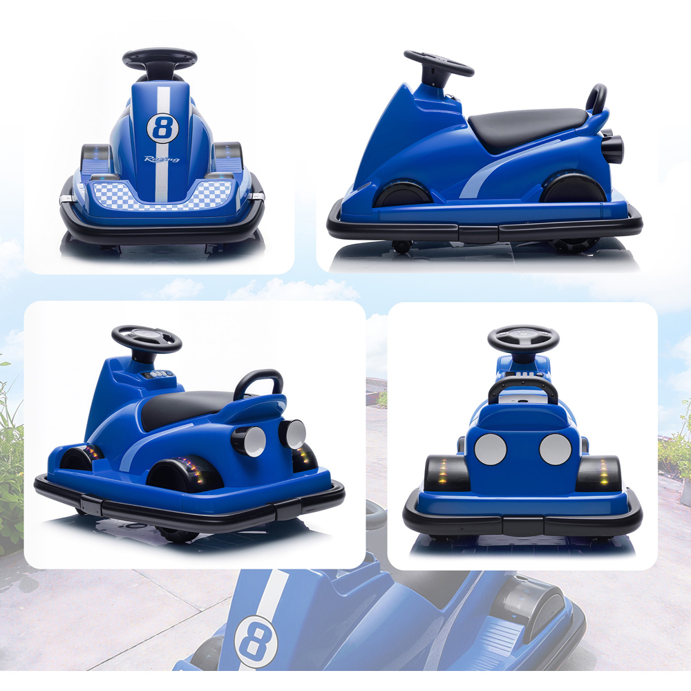 Tommy Toys Kids Blue 360 Degree Rotating Electric Bumper Car with LED Image 3