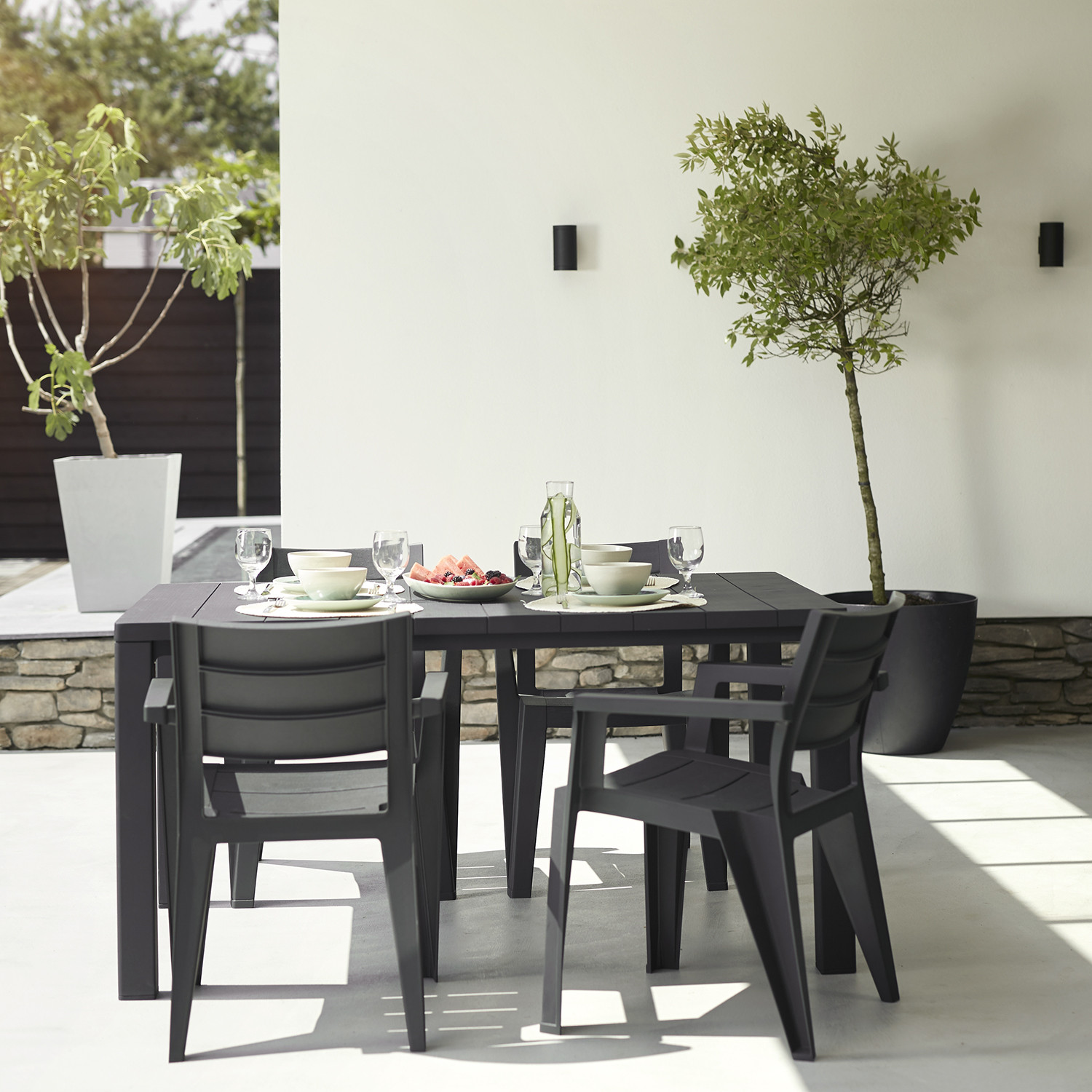 Keter Julie 6 Seater Patio Table Graphite Image 1