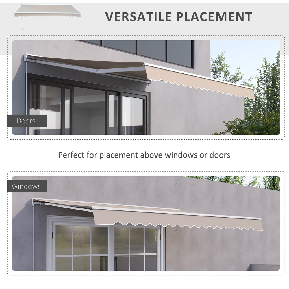 Outsunny Cream Manual and Electric Retractable Awning 2.95 x 2.5m Image 5