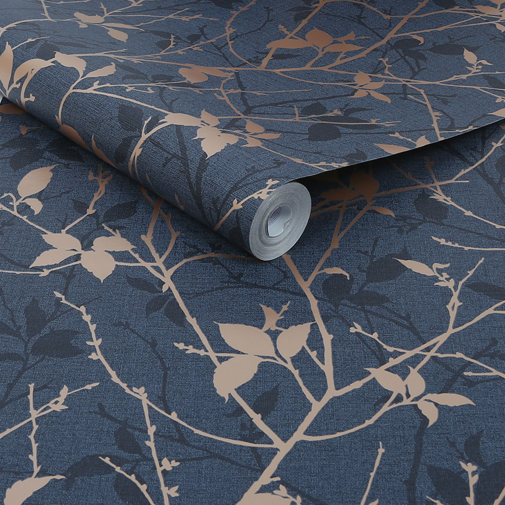 Boutique Belle Navy and Copper Wallpaper Image 2