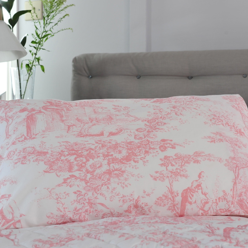 The Lyndon Company Toile Housewife Pink Pillowcase 2 Pack Image