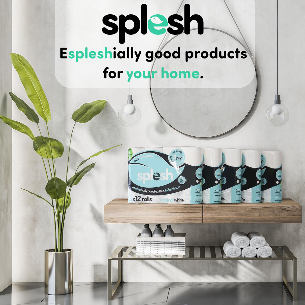 Splesh Quilted White Soft Toilet Tissue 120 Rolls 3 Ply Image 5