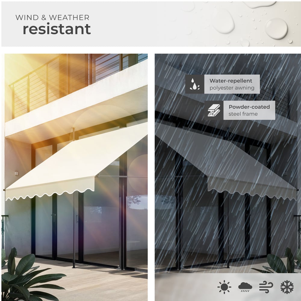 tectake Beige Retractable Awning 2 x 1.8m Image 4