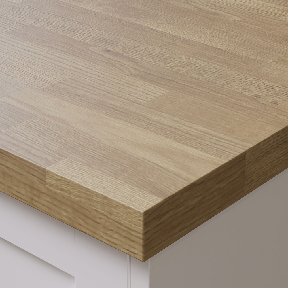 Omega Modern Natural Block Oak Square Edge Kitchen Worktop 3000 x 620 x 38mm Image 3