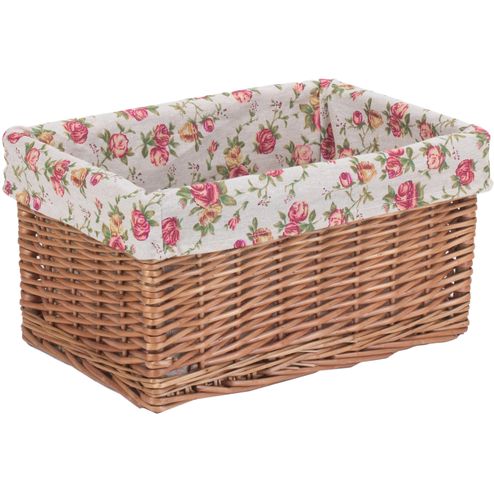 Red Hamper Medium Double Steamed Garden Rose Willow Storage Basket Image 1